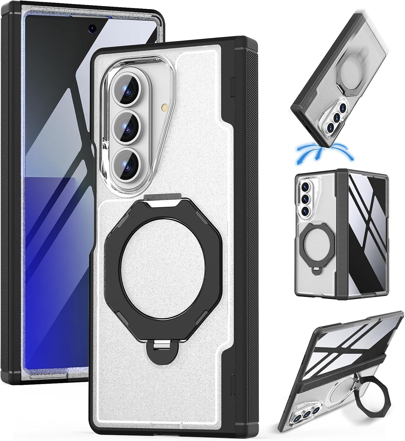 Pioxoid Galaxy Z Fold protective case with magnetic ring stand
